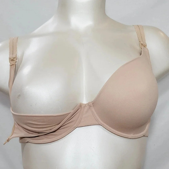 Gilligan & O'Malley Everyday Unlined Nursing Underwire Bra Honey‎ Beige NWT - Picture 3 of 8